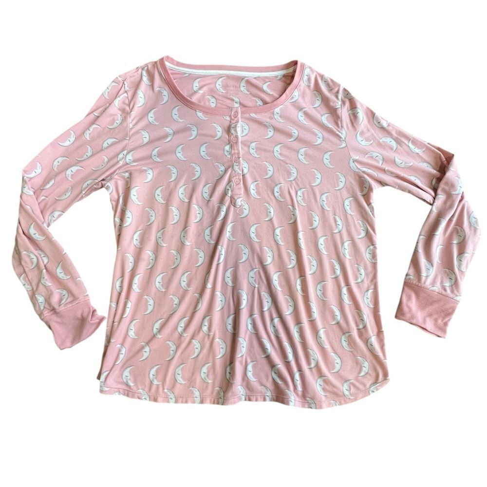 Kate Spade celestial moon Pajama Set Size XL Pink & White - Long Sleeve & Pants - Picture 2 of 8